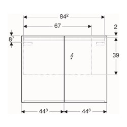Dulap cu oglinda suspendat Geberit Option reflectorizant 90 cm