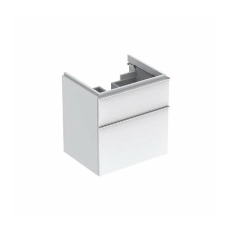 Dulap baza pentru lavoar suspendat alb lucios Geberit Icon 2 sertare 60 cm