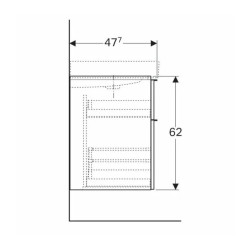 Dulap baza pentru lavoar suspendat alb lucios Geberit Icon 2 sertare 60 cm | AmmeBath.ro