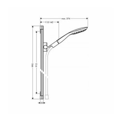 Set de dus cu bara Hansgrohe PuraVida crom 90 cm