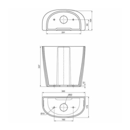 Rezervor pe vas wc Ideal Standard Connect Arc cu alimentare inferioara