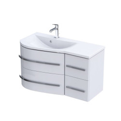 Set mobilier suspendat Oristo Opal 90cm stanga alb lucios