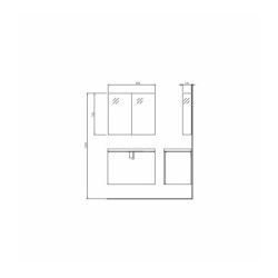 Dulap suspendat cu oglinda Kolo Twins mdf gri 70x80 cm