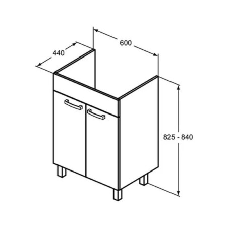 Dulap cu picioare Ideal Standard Tempo pal 60 cm, alb