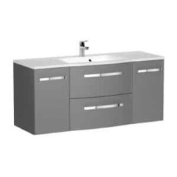 Mobilier wave 120, sase sertare (doua interne) soft close, gri mat nou | AmmeBath.ro