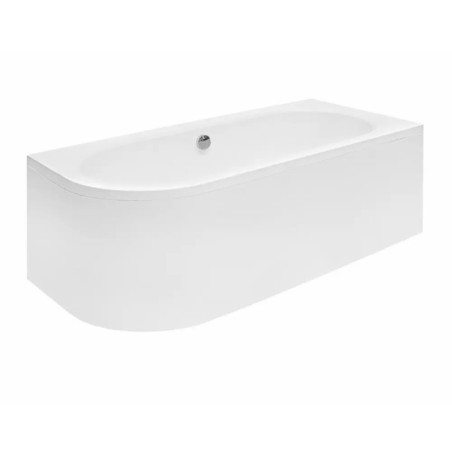 Cada asimetrica Besco Avita 180x80 cm alb lucios cu montaj dreapta