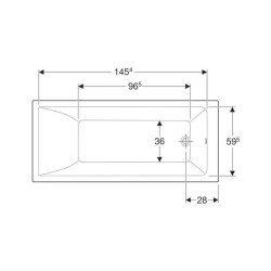 Cada baie dreptunghiulara Geberit Selnova Square 160x70 cm