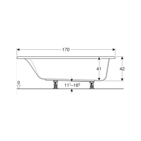 Cada baie dreptunghiulara Geberit Selnova Square 170x75 cm
