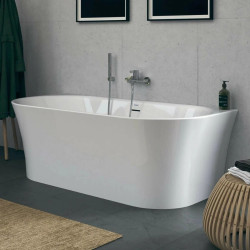 Cada freestanding alb Duravit DuraSenja 170x80 cm lipita de perete