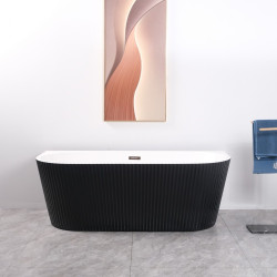 Cada freestanding la perete Linea Shell negru 160x75x58