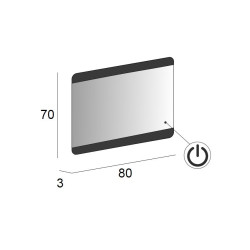 Oglinda 70x80 cu lumina led si sistem touch