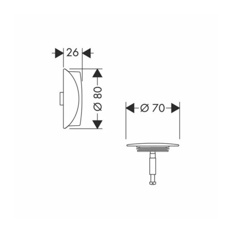 Capac sifon si maner rotire preaplin Hansgrohe Flexaplus auriu lucios