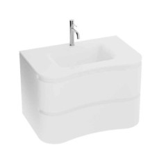 Oviedo, alb, set mobilier suspendat cu 2 sertare, 772x510xh500 + lavoar sticla cu orificiu baterie, fara preaplin, 800x520, 4 | 