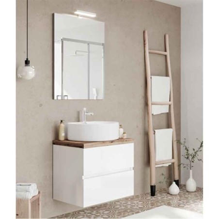 Genova, alb lucios, mobilier pt lavoar 80, suspendat, cu 2 sertare soft close, 80x46xh51cm, genova-80 mob alb