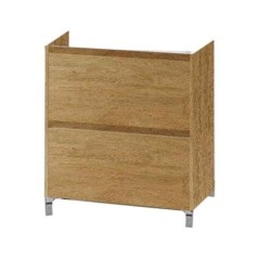 Lizi, rovere naturale, mobilier pt lavoar 60, stativ, cu 2 sertare soft close, 60x46xh84cm, lizi-60-r mob rovere | AmmeBath.ro