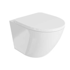 Trendi, alb, set vas wc suspendat, rimless, 36.5x49cm + capac soft close quick release, 79774 | AmmeBath.ro