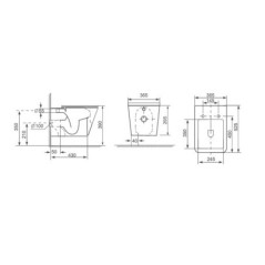 Paris, alb, vas wc suspendat, rimless, cu capac inclus quick release, 52.5x36.5x29.5 cm, b2350