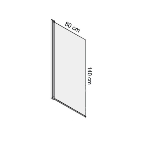 Standard easy clean, paravan de cada dintr-un singur elemente, 80x140cm, sticla securizata transparenta 6mm, profil crom, p01