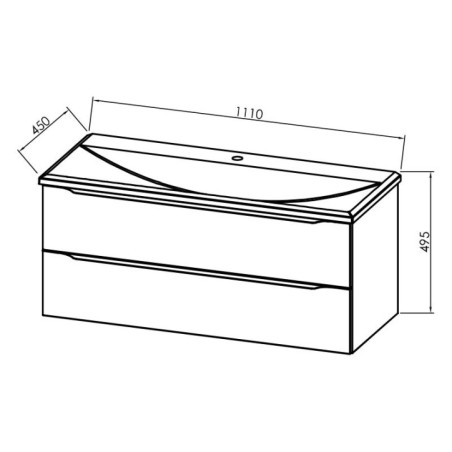 Tara out 110, alb mat, set mobilier + lavoar, 110cm, 528390