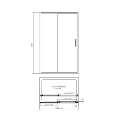 Iris black 120x90 n easy clean, cabina de dus dreptunghiulara formata din usa culisanta 2 elemente 120x200cm (s02sc01bl-120x2