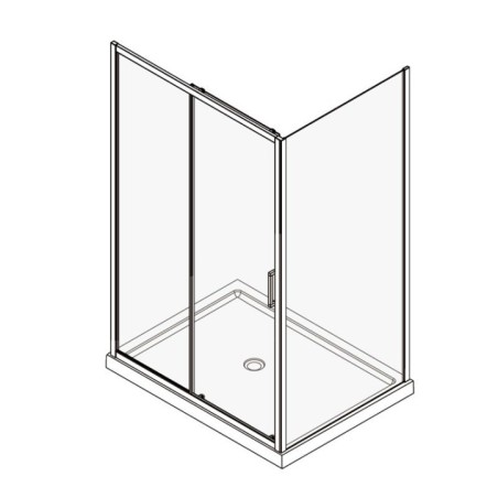 Iris 100x80 n easy clean, cabina de dus dreptunghiulara 100x80cm, formata din usa culisanta 2 elemente 100x200cm (s02sc01-100
