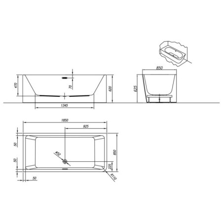 Elektra/o d sp, alba, cada freestanding, de dreapta, cu panou integrat, 185x85cm, acril,513480