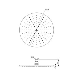Palarie dus Ideal Standard IdealRain 300 mm, negru mat