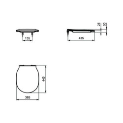 Capac wc slim softclose Ideal Standard Connect Air, negru mat