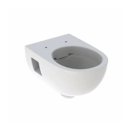 Vas wc suspendat Geberit Selnova Rimfree fara capac alb cu forma partial inchisa