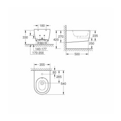 Bideu suspendat Grohe Essence, alb