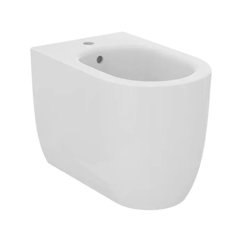 Bideu pe pardoseala Atelier Blend Curve, alb lucios