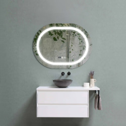 Oglinda baie 80x60 ovala cu led si dezaburire
